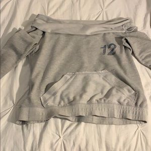 Off the shoulder hoodless hoodie